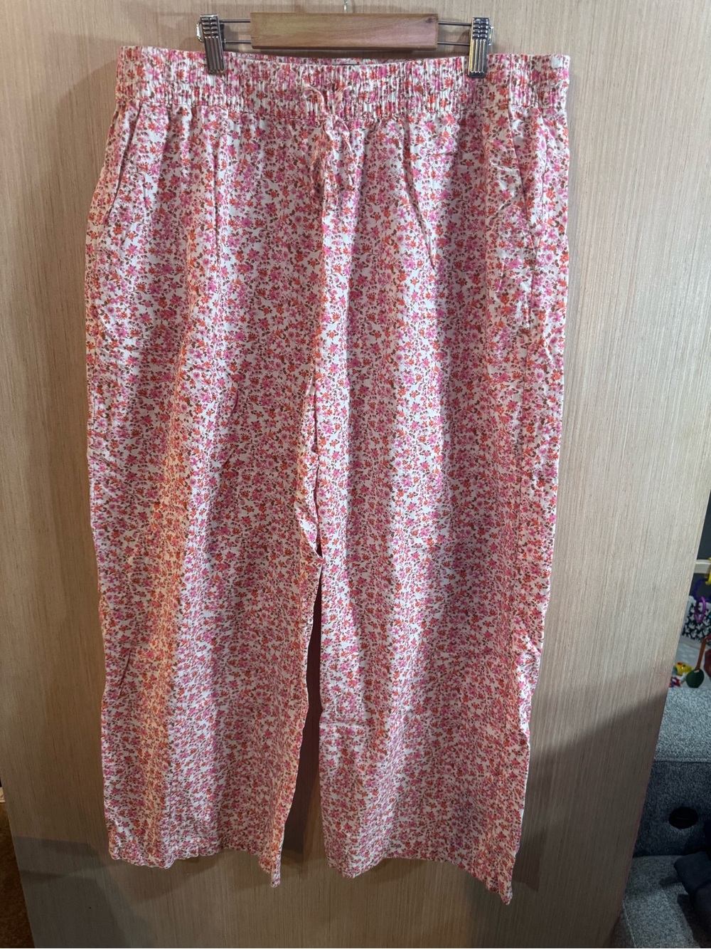 Women’s GAP Pink Floral Elastic-Waist Pajama Pants Size XL